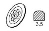 Diamond cutting blade () 110 x 3.5mm, semi-round profile